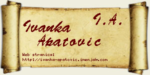 Ivanka Apatović vizit kartica